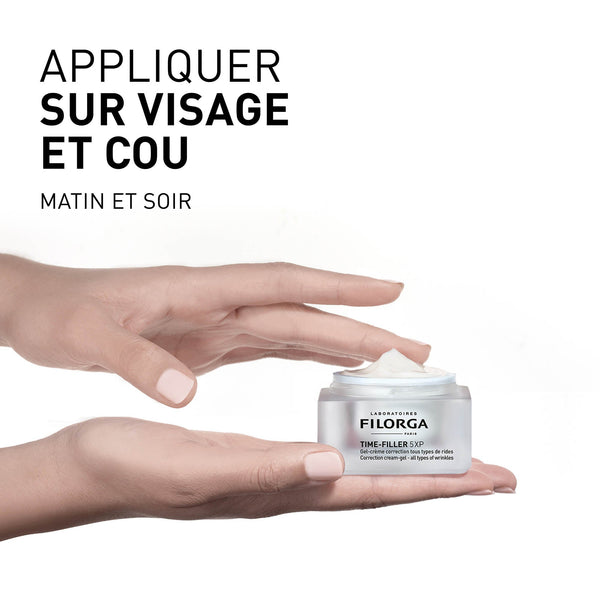 Visuel méthode d'application visage et cou de TIME FILLER GEL CREAM 5XP