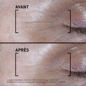 Visuel avant et après utilisation du produit de TIME FILLER SHOT 5XP
